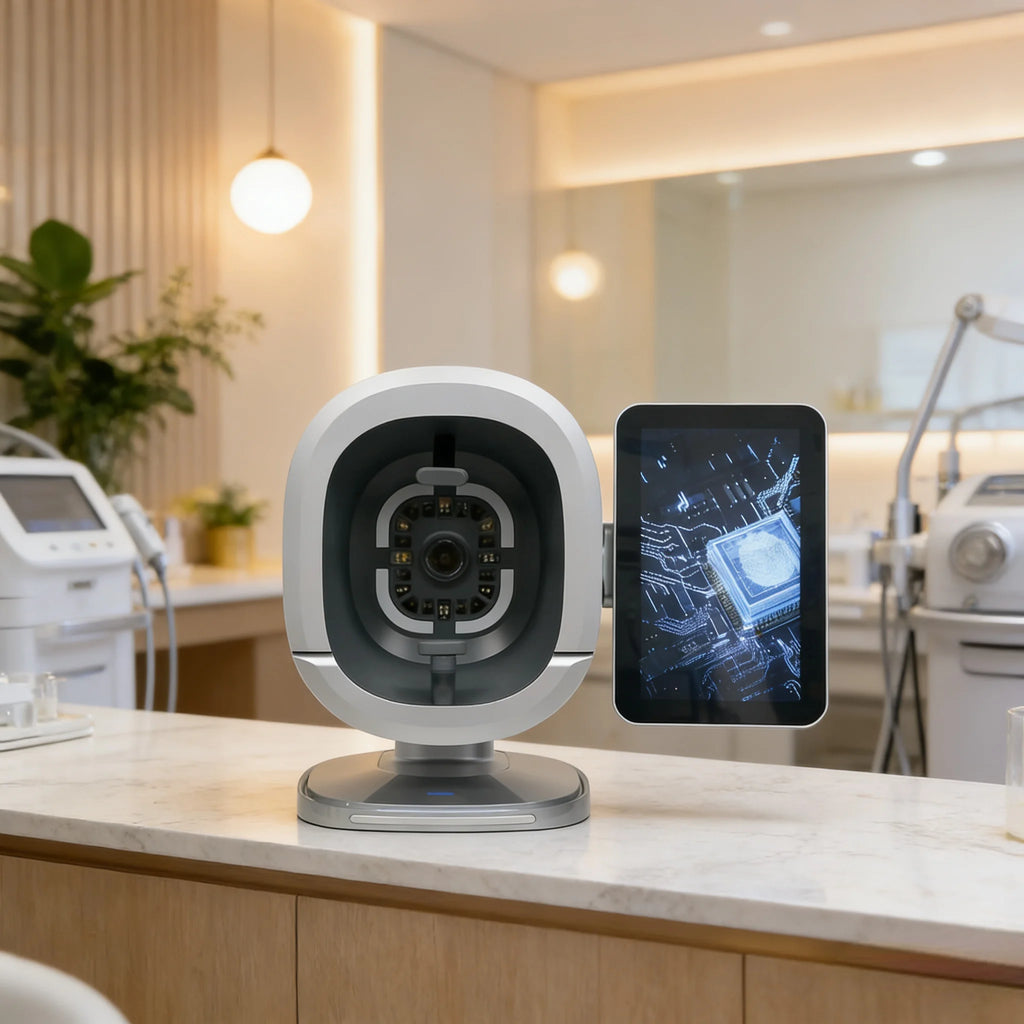 AI Skin Analyzer Machine  Face Scanner with WiFi,Auto Face Recognition 10 Skin Problems Detection 3D Analysis  30M Clinical Data