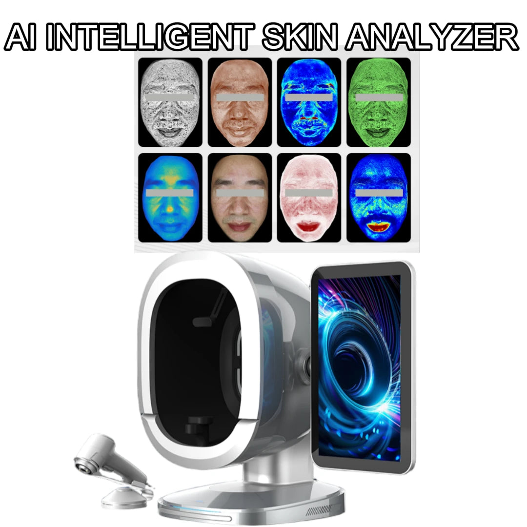 AI Skin Analyzer Machine  Face Scanner with WiFi,Auto Face Recognition 10 Skin Problems Detection 3D Analysis  30M Clinical Data