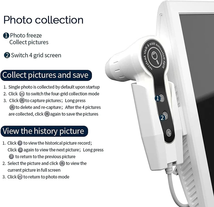 Scalp Hair Follicle Analyzer Skin Detector 15 Inch High-Definition Large Screen 50x And 200x Magnification For Skin Diagnosis