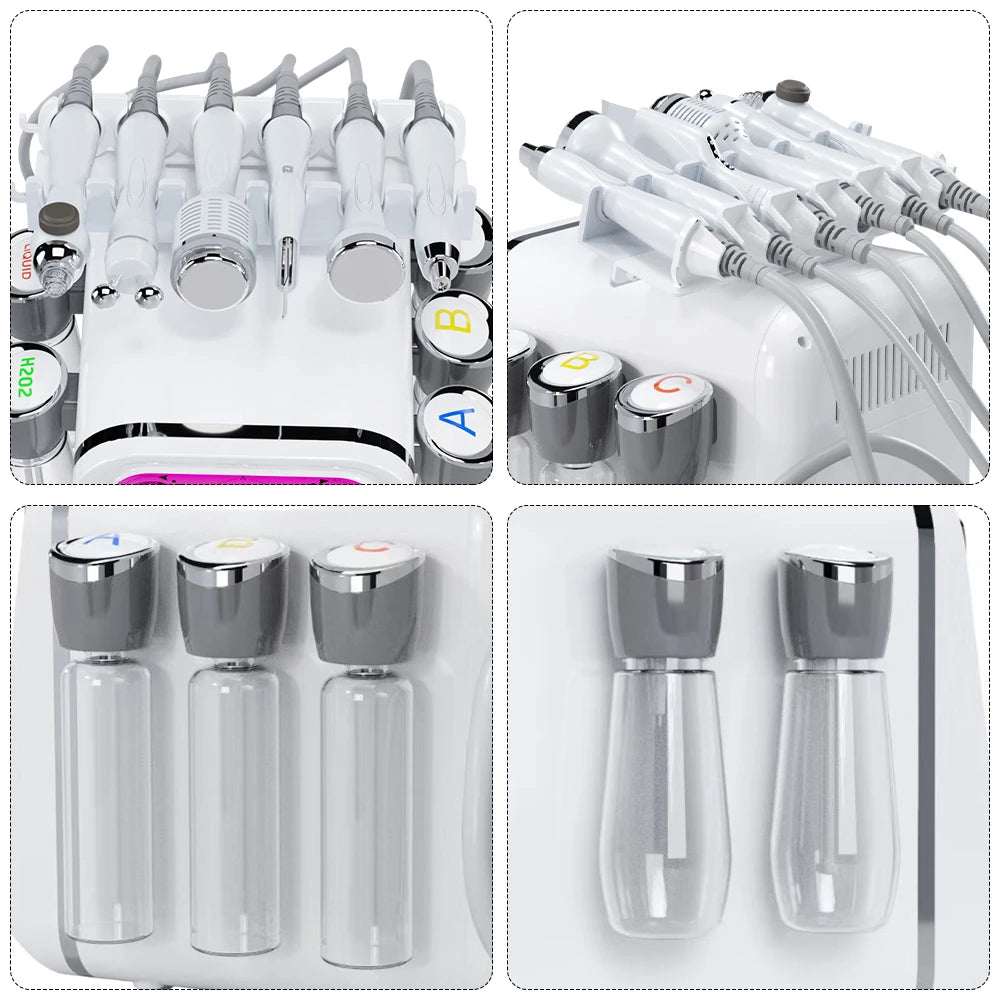 6 in 1 Hydrogen Oxygen Small Bubble Machine Facial Cleanser Hydro Dermabrasion Water Oxygen Spray Beauty Equipment Skin Tighten