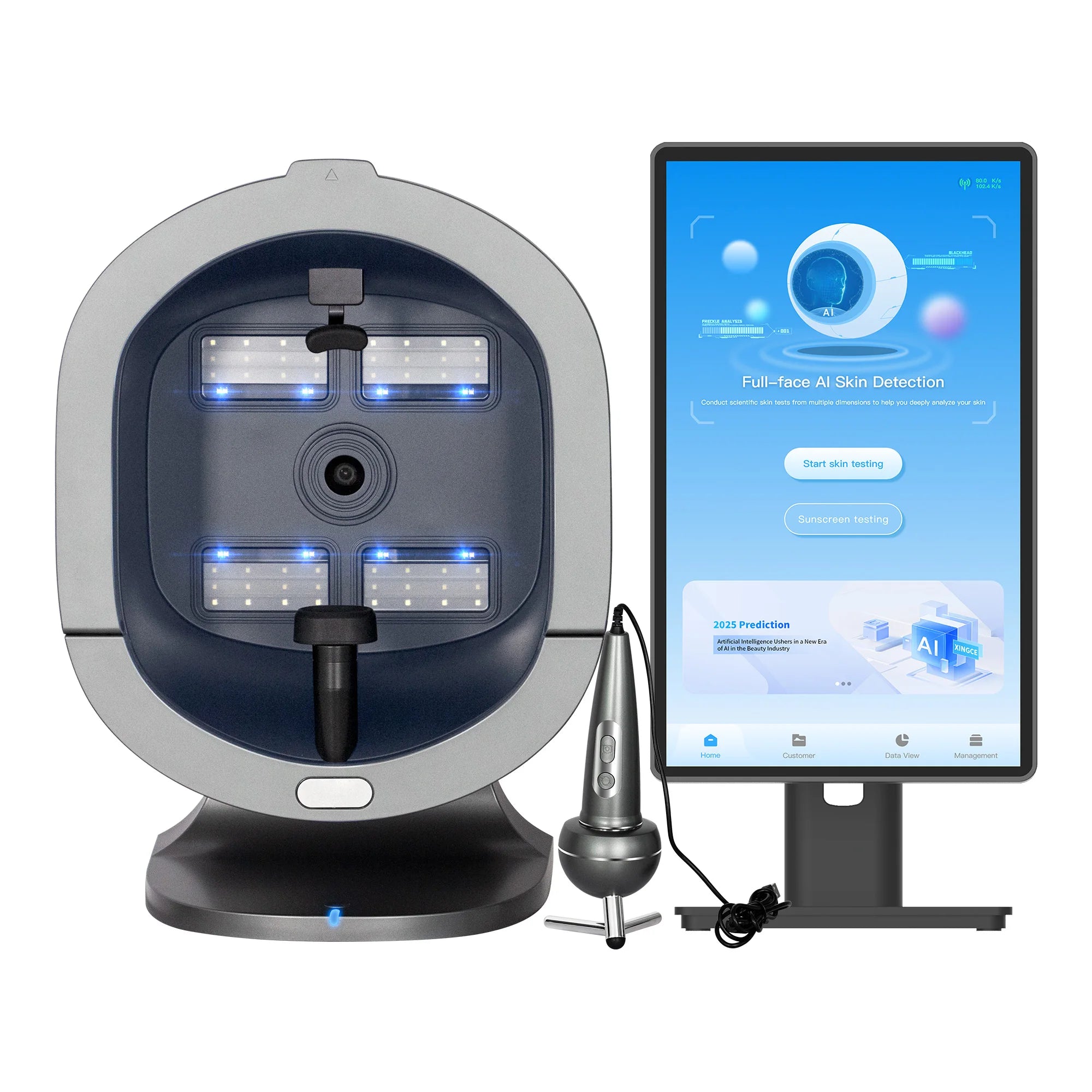 AI Skin Analyzer Facial Machine 15.6 inch 3D Facial Skin Analyzer Machine Skin Analysis Scanner CE Certification Ship From US
