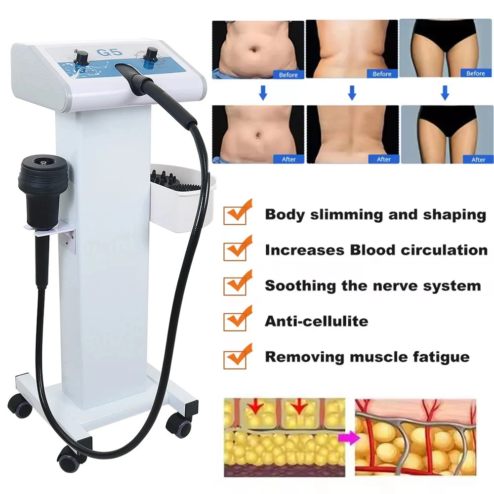 G5 Vibrating Massager Body Slimming Machine Fat Burner Weight Loss Cellulite Removal With 5 Tips High Frenquency Vibrator Device