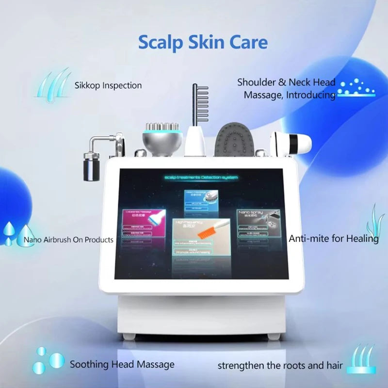 Professional Hair Scalp Analysis Machine 5 In1 Oil Hair Analysis Anti Skin Care Oxygen Scalp Scanner Hair Analyzer