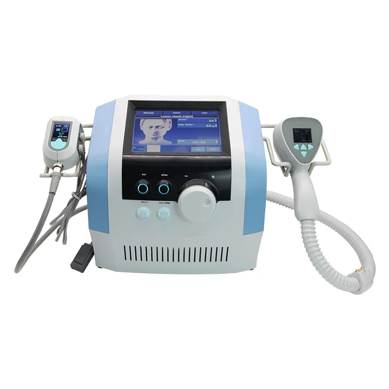 2 in 1 RF 360 Fat Reducing Body Contouring Cellulite Reduction Slimming Machine Wrinkle Removal Ultrasonic Face Lift 2 Handles