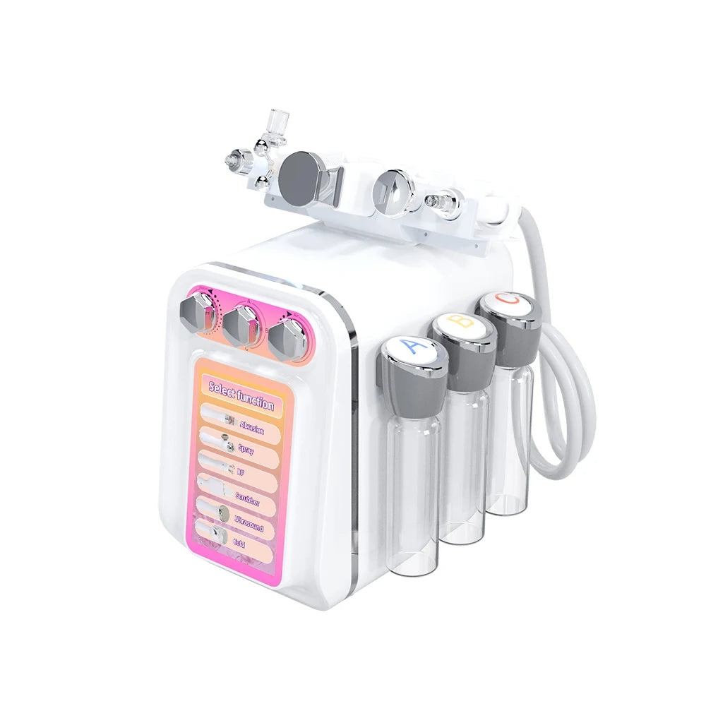 6 in 1 Hydrogen Oxygen Small Bubble Machine Facial Cleanser Hydro Dermabrasion Water Oxygen Spray Beauty Equipment Skin Tighten