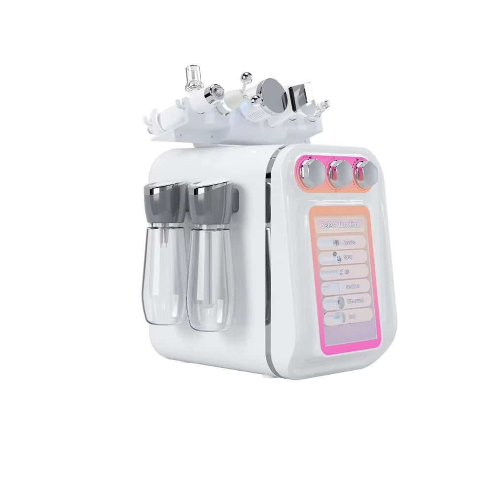 6 in 1 Hydrogen Oxygen Small Bubble Machine Facial Cleanser Hydro Dermabrasion Water Oxygen Spray Beauty Equipment Skin Tighten