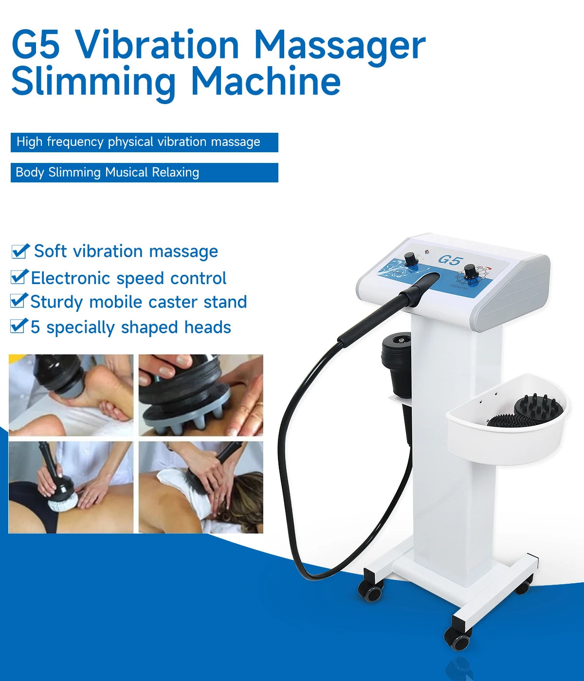 G5 Vibrating Massager Body Slimming Machine Fat Burner Shaping Weight Loss Device High Frenquency Vibrator Waist Massage Beauty