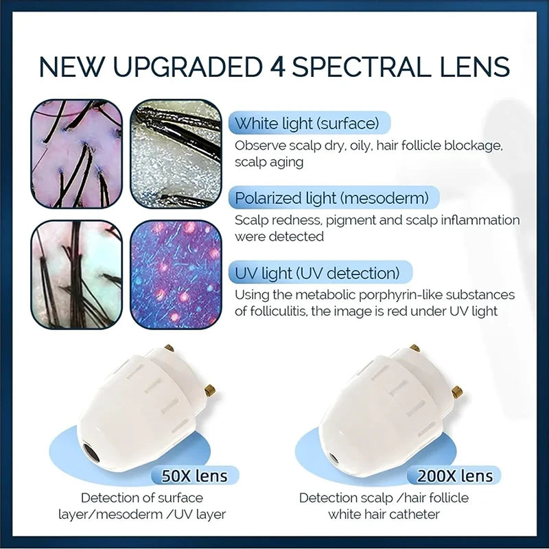 Scalp Hair Follicle Analyzer Skin Detector 15 Inch High-Definition Large Screen 50x And 200x Magnification For Skin Diagnosis