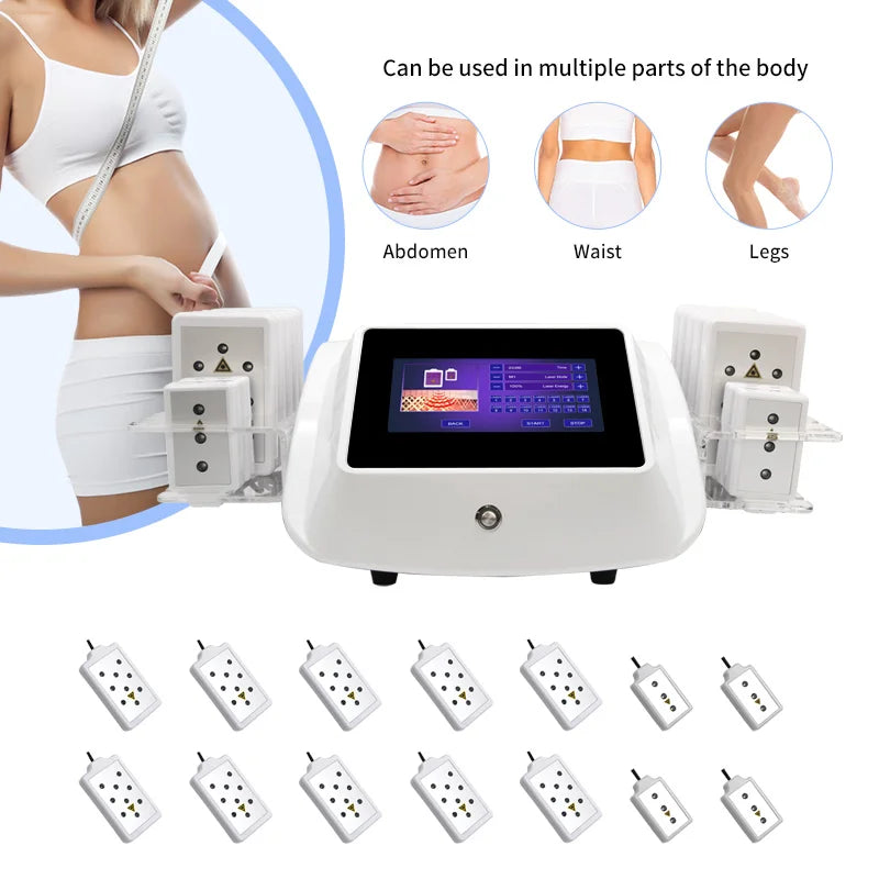 Lipo Laser Machine 14 Pads Fat Removal Body Weight Loss Shaping Slimming Anti Cellulite Professional Beauty Equipment Device